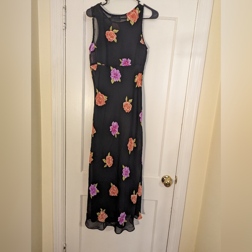 Vintage floral print maxi dress